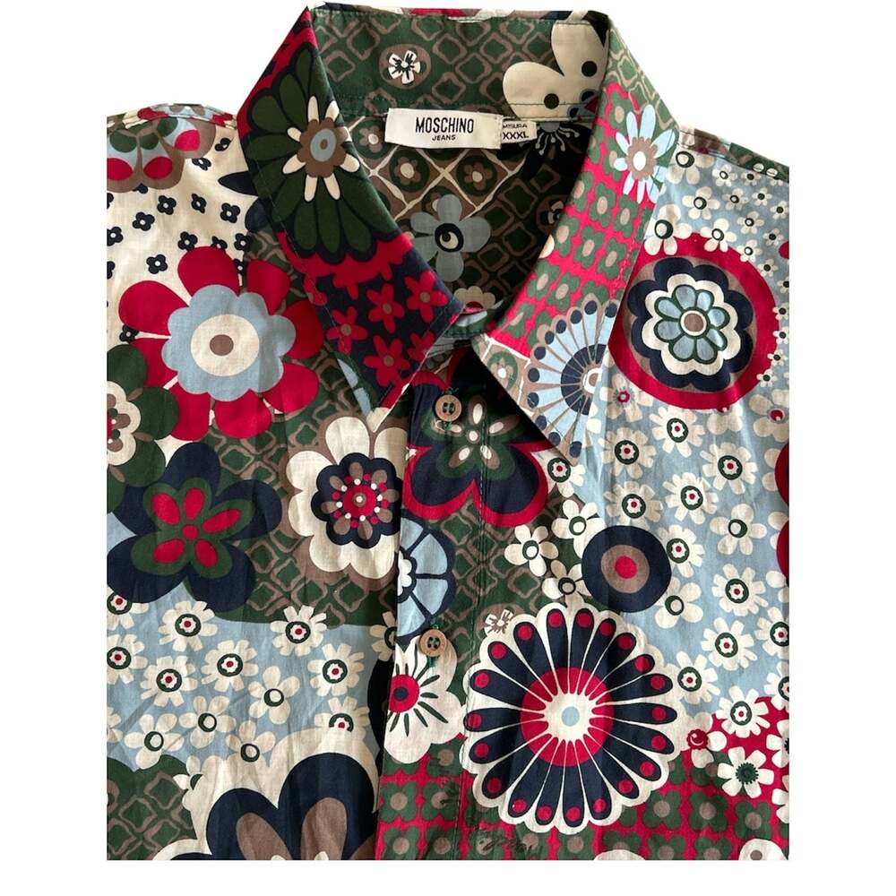 Moschino Jeans Vintage Floral Print Button-Down Shirt